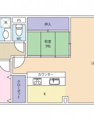 シャンボール大名Ａ棟（成約済） 間取り図