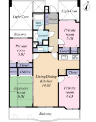 ロマネスク箱崎タワーホームズＳ棟（成約済） 間取り図