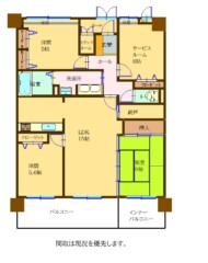 グランドパレスロイヤルコート大手町（成約済） 間取り図