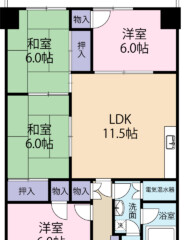 ライオンズマンション朝日ヶ丘　102号（成約済み） 間取り図