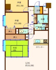 クローバーマンション大牟田駅前 間取り図